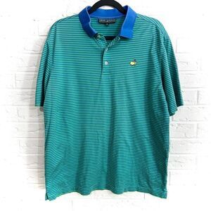 Masters collection Blue and Green Striped Polo Size Large